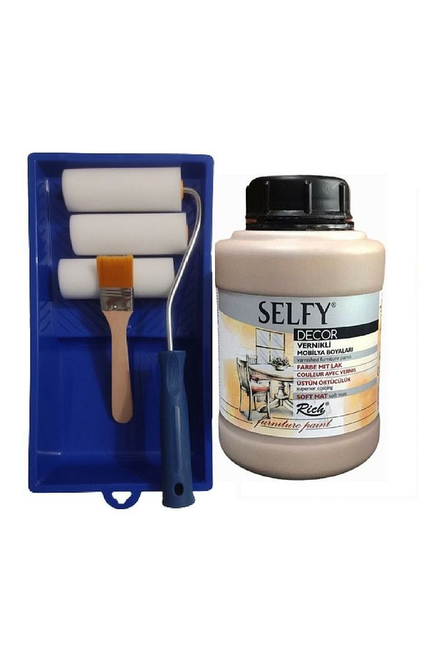 Selfy Decor Profesyonel Boyama Seti (10 CM RULO)- 1250cc Latte - 1
