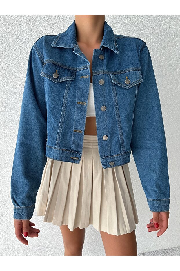 Women's Chest Pocket Crop Jacket