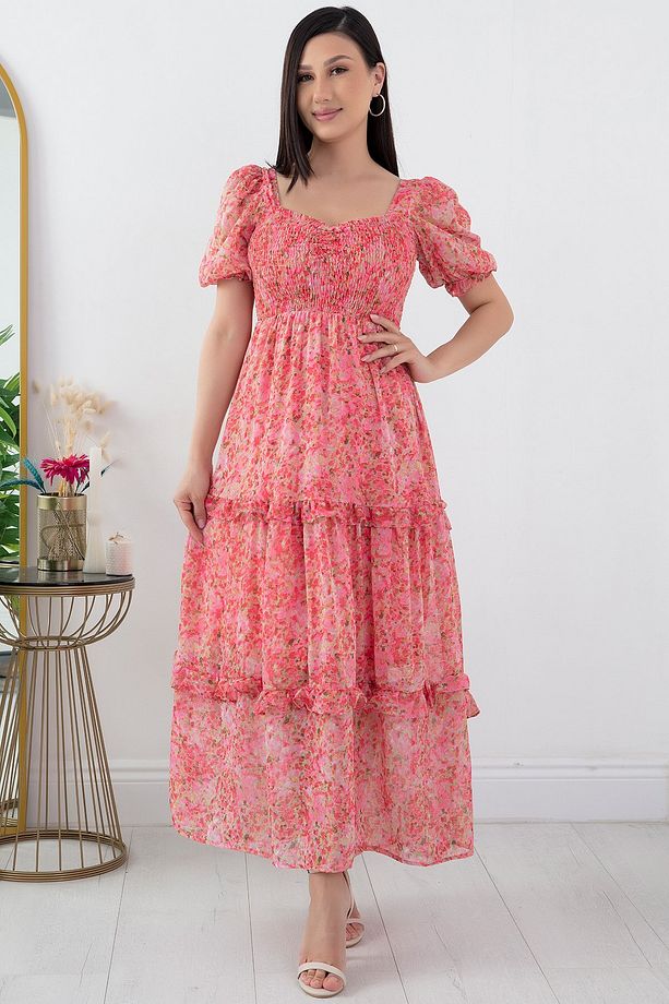 Gipeli Çiçekli Şifon Elbise GRS3230 - 6