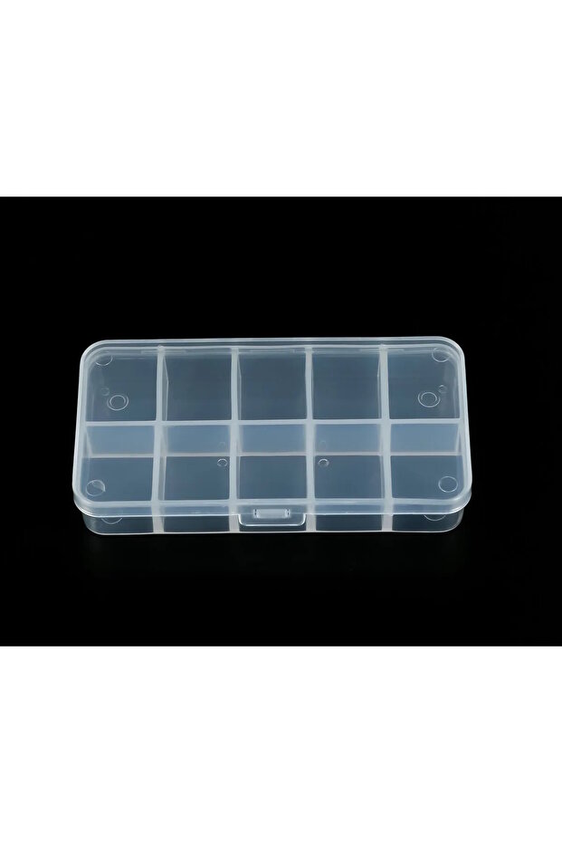 3 Pieces 10 Compartments Transparent Organizer with Lid Jewelry, Bead Box Organizer Box