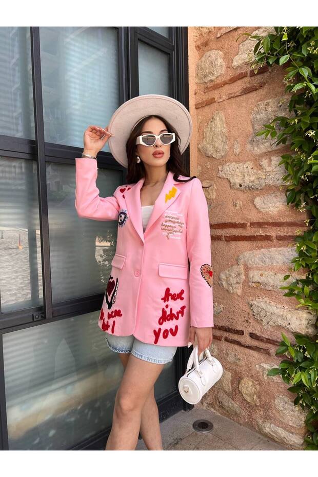 Harper Embroidery Detailed Blazer Jacket