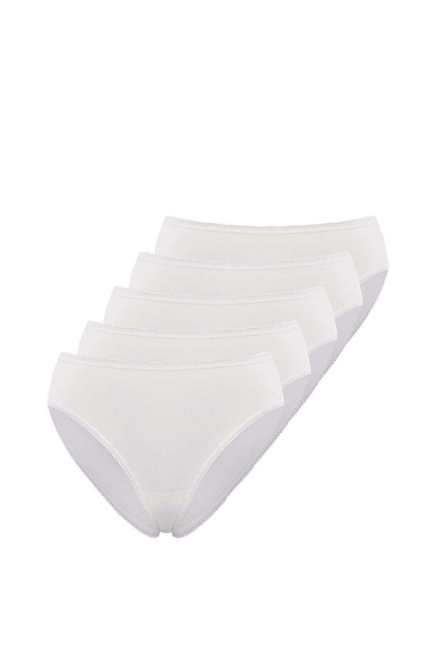5-Pack White Cotton Elastane Blend Mini Size Women's Briefs OLIVIA MINI