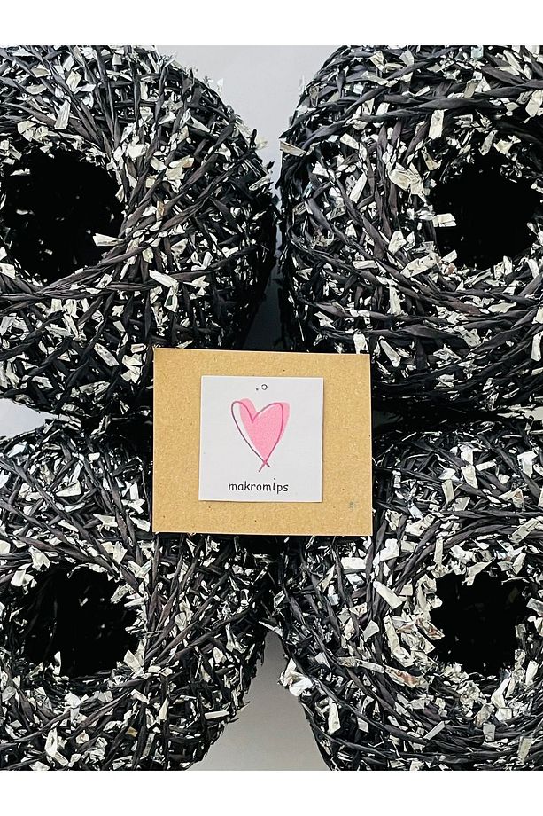 Premıum Metalik Confeti Kâğıt Rafya Ip(50GR/M -5)simli Parlak Abiye Polyester Çanta Şapka Örgü Ipi - 4