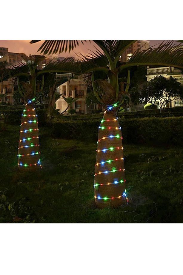 Hortum Kaplama Rgb Solar Güneş Enerjili 12 Metre 100 Led Şerit Led Aydınlatma Dekorasyon Dış Mekan - 7