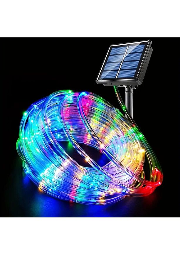 Hortum Kaplama Rgb Solar Güneş Enerjili 12 Metre 100 Led Şerit Led Aydınlatma Dekorasyon Dış Mekan - 1