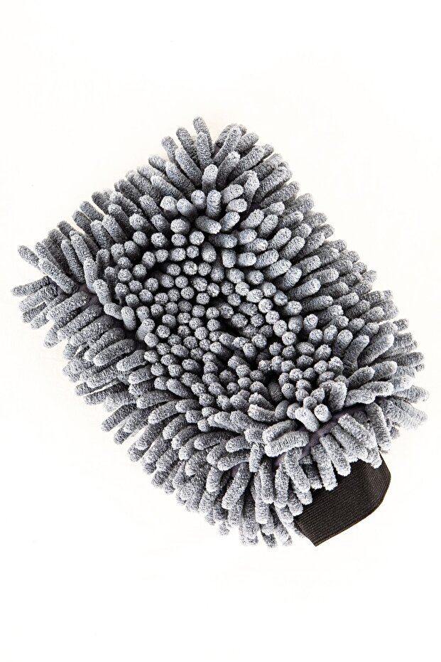 1Pc Gray Pasta Microfiber Cleaning Double Sides Glove Mop And Car Washing Drying Glove Mop