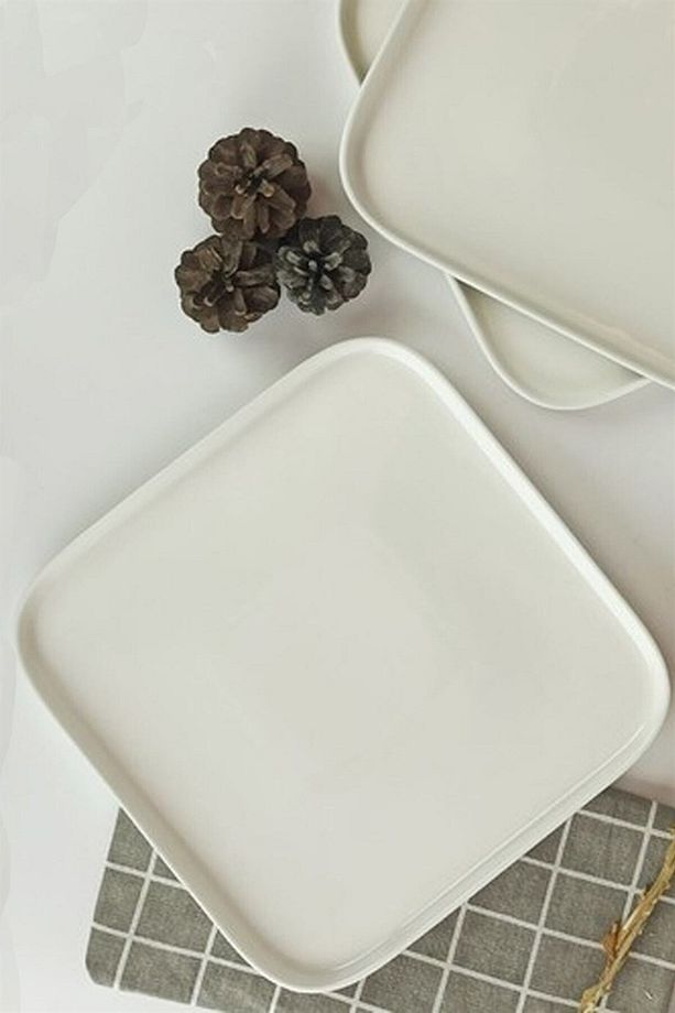 Pure Porselen Kare Servis Tabak 18 Cm 1 Adet - 1