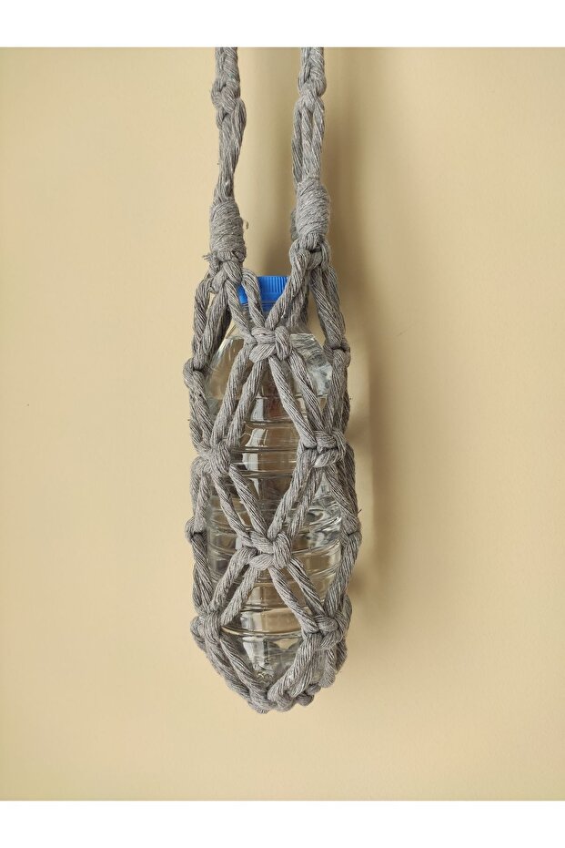 حافظة زجاجة مياه على شكل عنكبوت من Macrame، حقيبة زجاجة ديتوكس، حقيبة زجاجة مياه