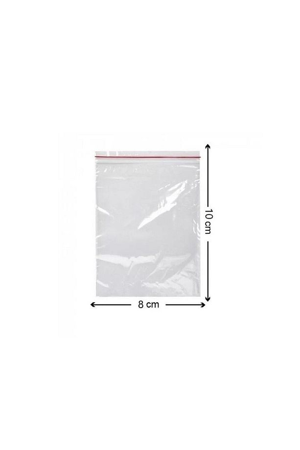 Kilitli Torba 8x10 Cm 100'lü Kilitli Buzdolabı Poşeti Şeffaf Kilitli Saklama Poşeti Kilitli Poşet - 3