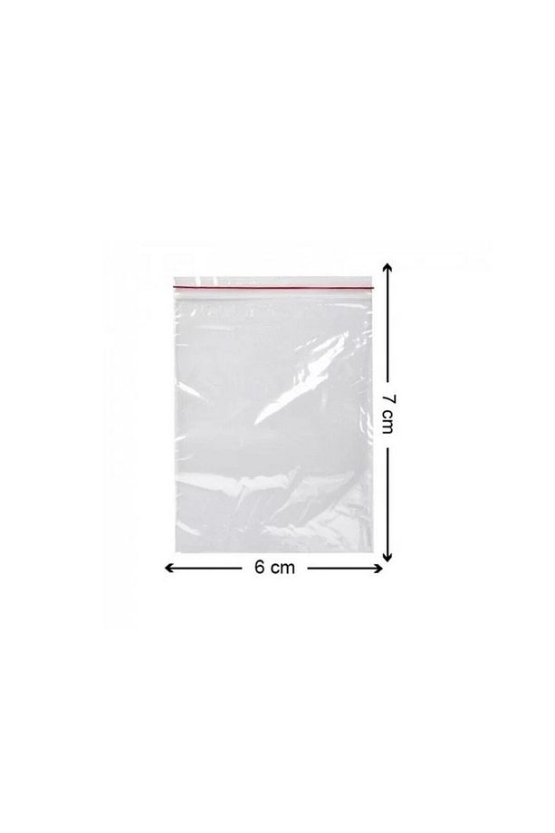 Kilitli Torba 6x7 Cm 100'lü Kilitli Buzdolabı Poşeti Şeffaf Kilitli Poşet Kilitli Saklama Poşeti - 5