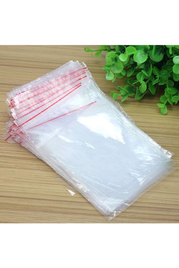 Kilitli Torba 6x7 Cm 100'lü Kilitli Buzdolabı Poşeti Şeffaf Kilitli Poşet Kilitli Saklama Poşeti - 6