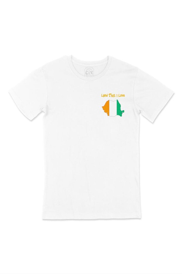 Land That I Love Ivory Pocket Design Printed White T-Shirt