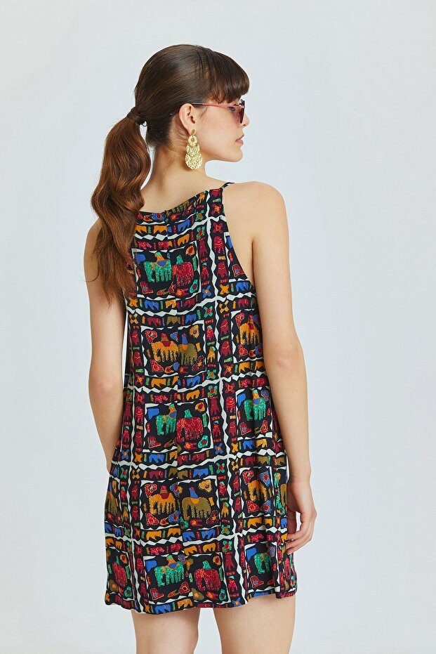 Basic Mini Yazlık Elbise Siyah - 5