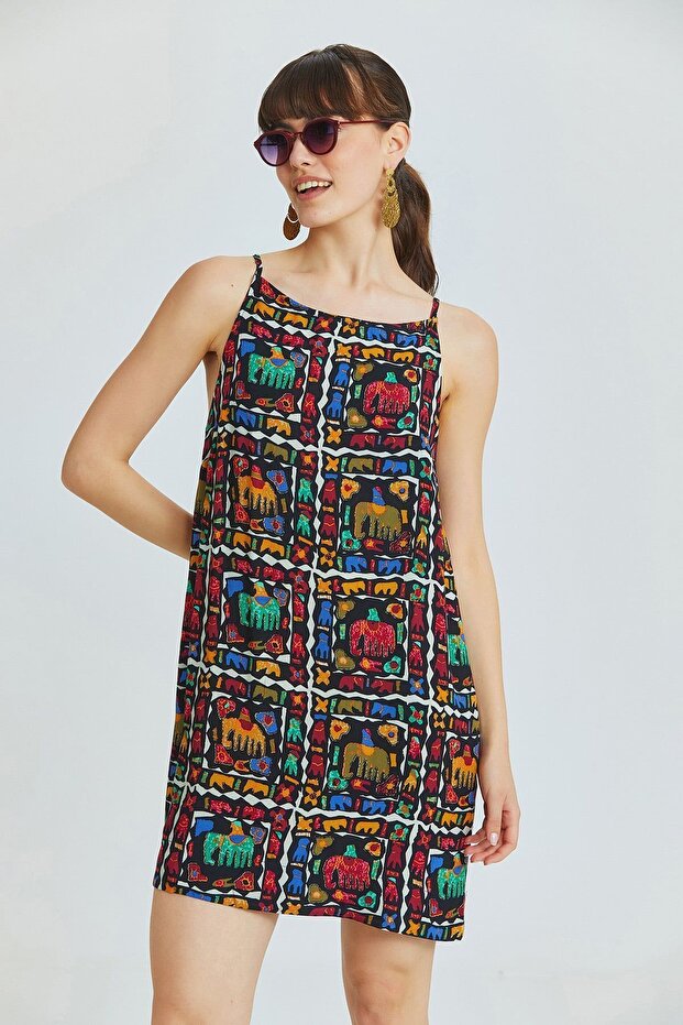 Basic Mini Yazlık Elbise Siyah - 4