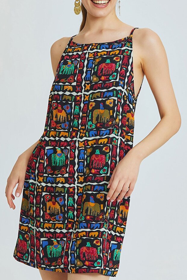 Basic Mini Yazlık Elbise Siyah - 6