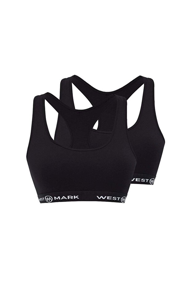 2-Piece Black Cotton Elastane Blend Women's Bustier Lily