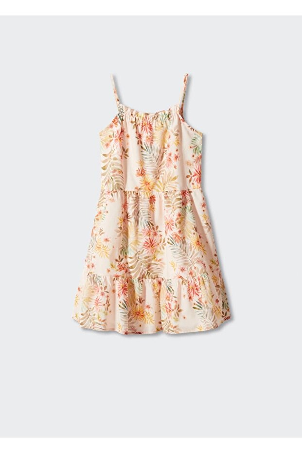 Yaprak baskılı elbise - 3