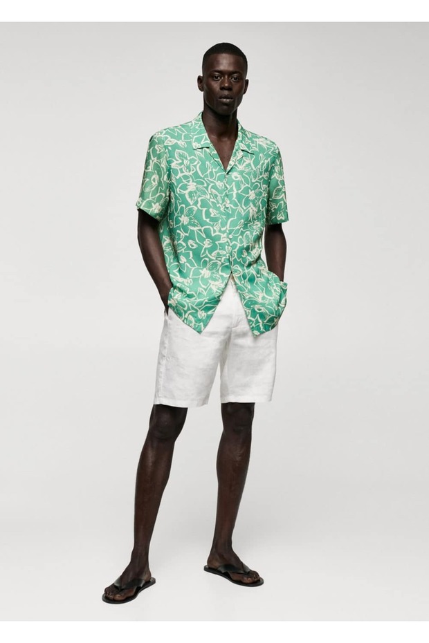 Çiçekli dökümlü gömlek - 2