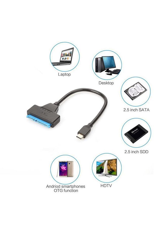 Usb-c 3.1 To Sata 3 Kablosu 6 Gbps 2.5 Inch Hdd Ssd 22 Pin - 3