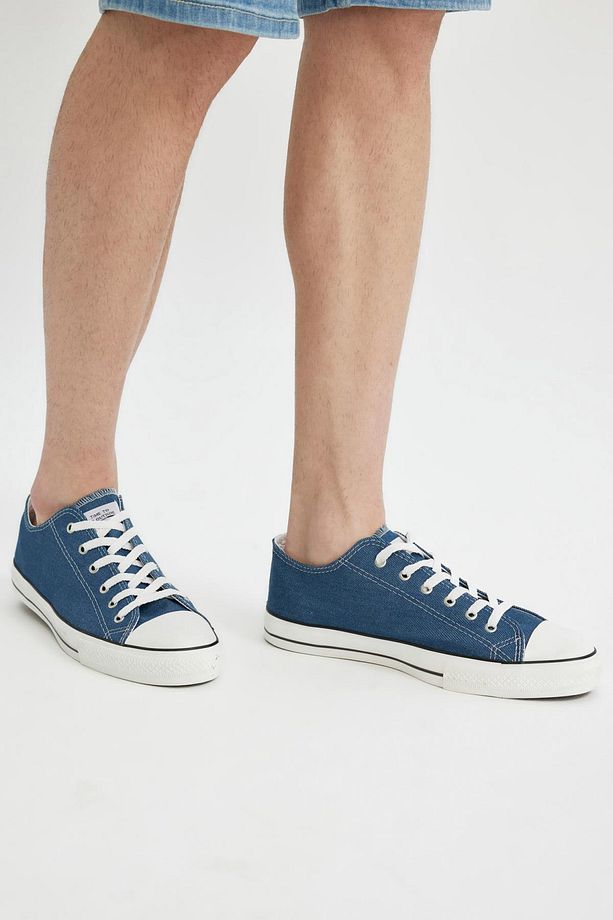 Erkek Düz Taban Bağcıklı Keten Sneaker A7524AXNS - 2