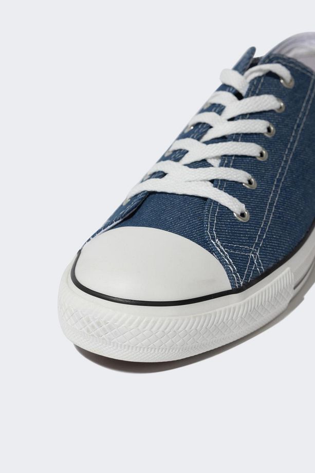 Erkek Düz Taban Bağcıklı Keten Sneaker A7524AXNS - 6