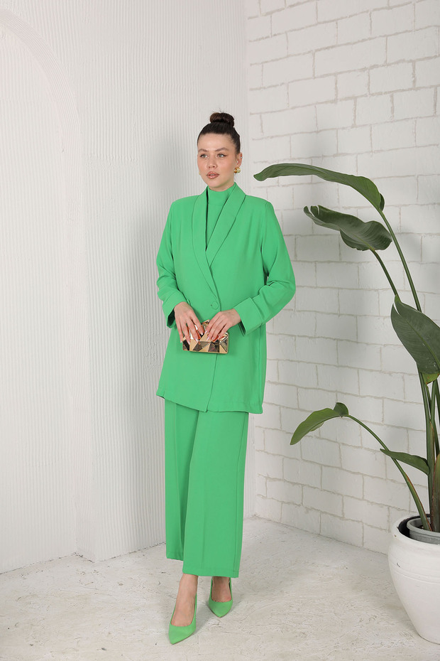 Green Jumpsuit - With Jacket, Model 32-9357-1