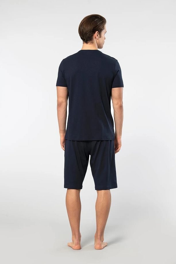 Erkek Modal Bermuda Şort Kısa Kollu Pijama Takımı %50 Modal %50 Pamuk - 2