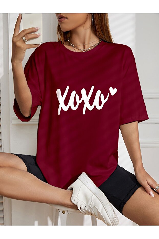Oversized Xoxo Printed T-SHIRT Printed