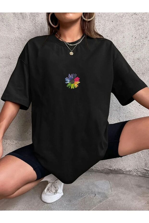 Colorful Flower Printed T-shirt