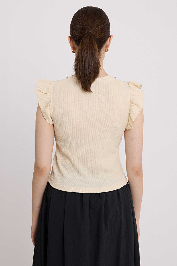 Kolye Detay Örme Bluz - 5