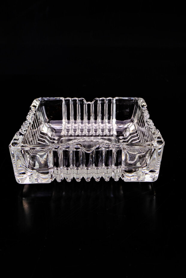 Quadra Glass Square Ashtray - 10 Cm Model C1-1-276 - 3