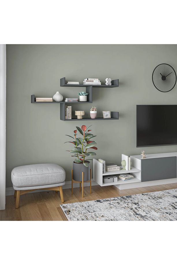 Dekoratif Duvar Rafı, Ahşap Duvar Rafı Kitaplık, Banyo Mutfak Duvar Rafı, Çocuk Odası Duvar Rafı - 8