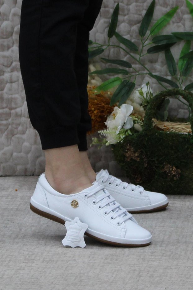 U.S. Polo Assn. Jojo White Flexible Original Product Genuine Leather Women's Shoes