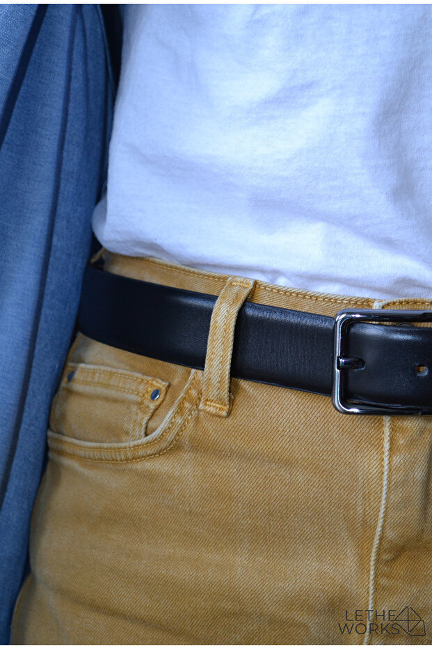 %100 gerçek deri kemer siyah basic kemer - 2