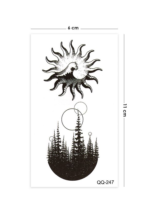 Güneş ve Dalga Dövmesi Mini Tattoo - 4