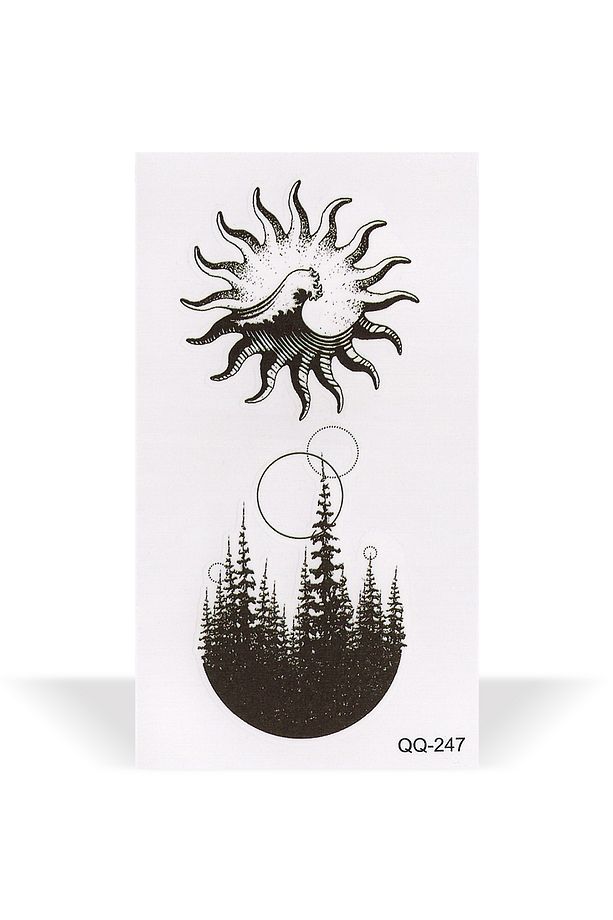 Güneş ve Dalga Dövmesi Mini Tattoo - 3