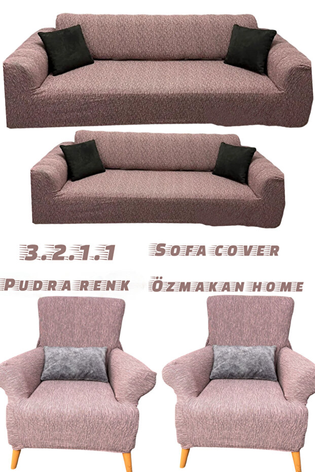 Jakarli Sofa Cover Set Cover 3+2+1+1 Lasiq Washable Lycra