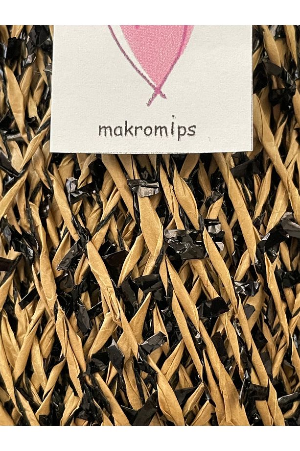 Premıum Metalik Kâğıt Rafya Ip)simli Parlak Abiye Polyester Çanta Şapka Örgü Paketleme Ipi - 3