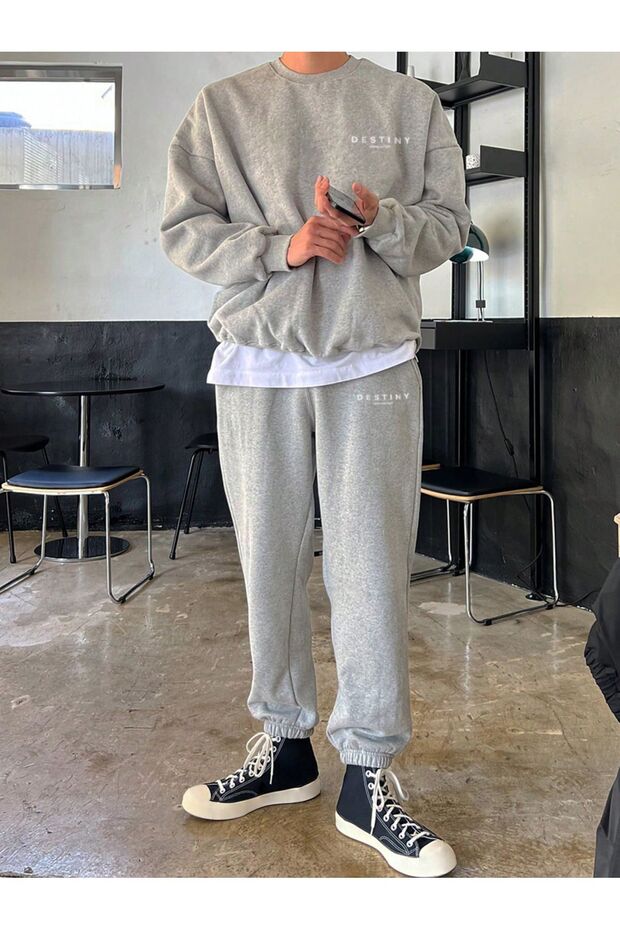 Men's Destiny Printed Sweatshirt and Top and Bottom Set