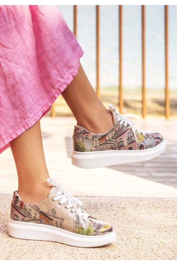 Women's Vegan Leather Multicolored Sneakers - Lisboa Design