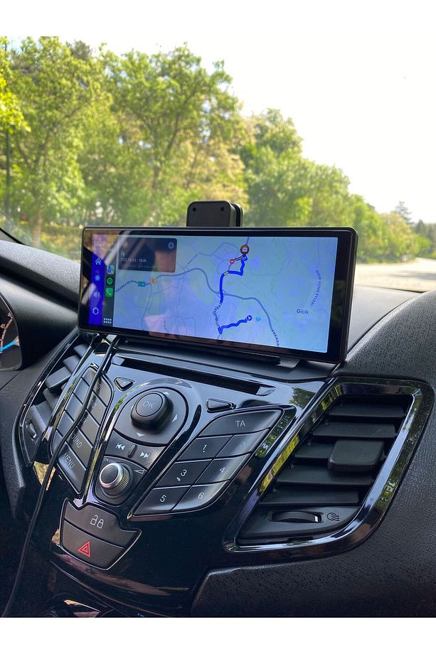 10" TAŞINABİLİR APPLE CARPLAY & ANDROİD, ÖN VE ARKA KAMERALI TORPİDO ÜSTÜ ARAÇ MULTİMEDYA - 3