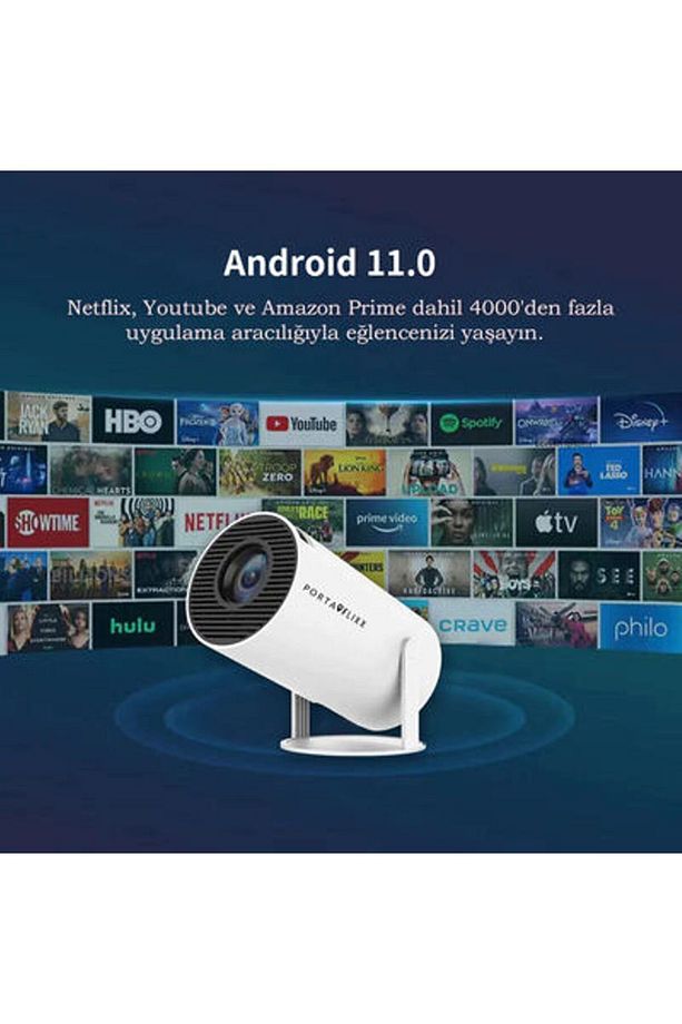 Taşınabilir Omaze Sinema Projektörü Ev Sineması Wifi Bluetooth Android Ios Akıllı Projeksiyon - 2