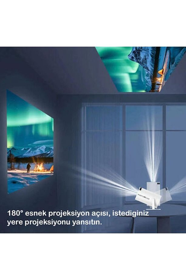 Taşınabilir Omaze Sinema Projektörü Ev Sineması Wifi Bluetooth Android Ios Akıllı Projeksiyon - 4