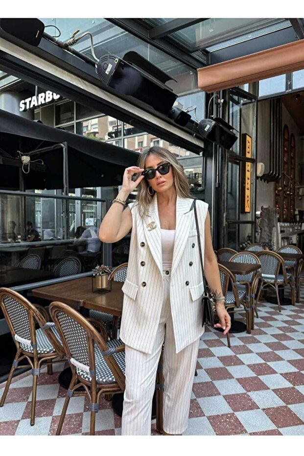 STRIPED VEST SET - 1