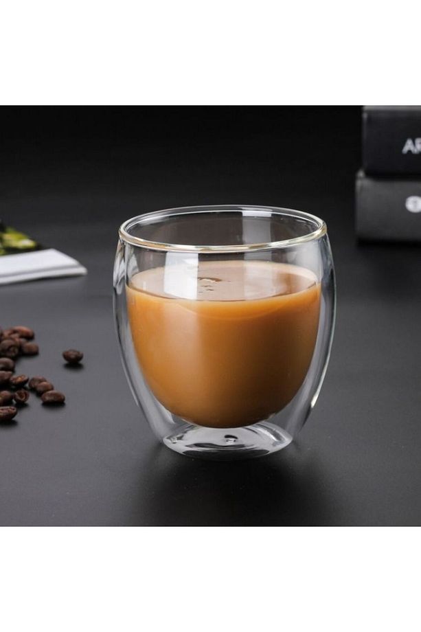 Çift cidarlı bardak çift cidarlı ısıya dayanıklı kahve latte bardağı hediyelik çok özel bardak 250ml - 3
