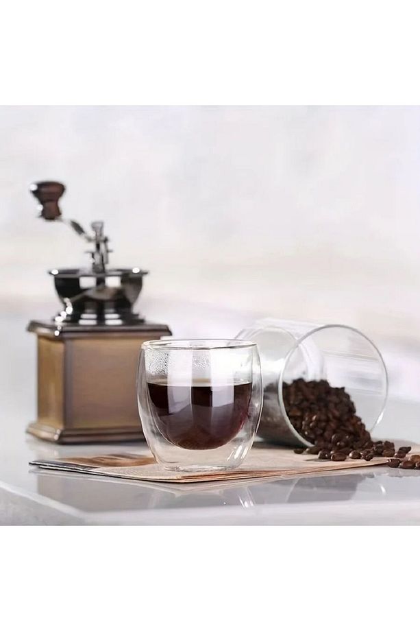 Çift cidarlı bardak çift cidarlı ısıya dayanıklı kahve latte bardağı hediyelik çok özel bardak 250ml - 2