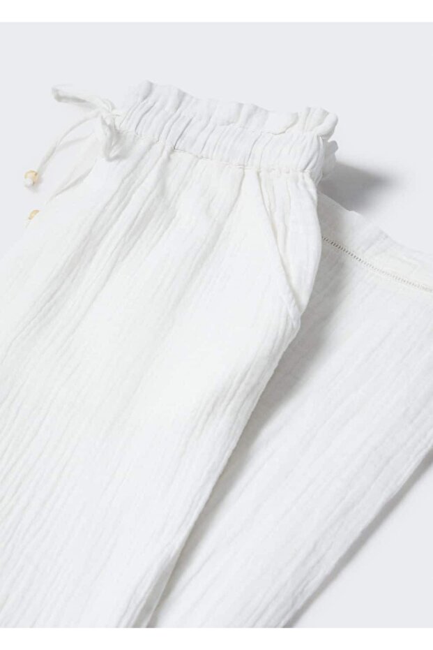 Fiyonklu dokuma pantolon - 5