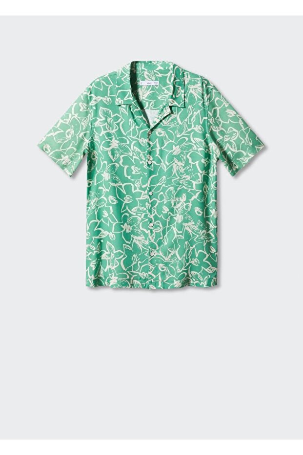 Çiçekli dökümlü gömlek - 3