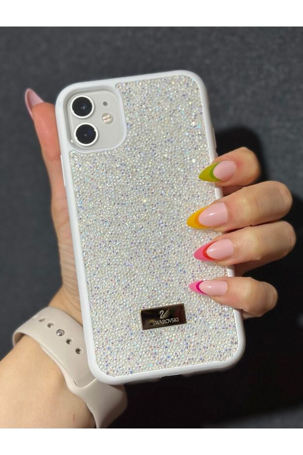 iPhone 11 Compatible Phone Case Shiny Diamond Rhinestone Diamond Sparkling Swr Logo Cover Case