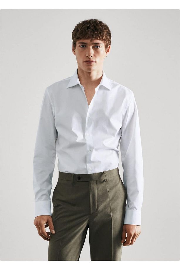 Slim Fit Pamuklu Poplin Gömlek - 1